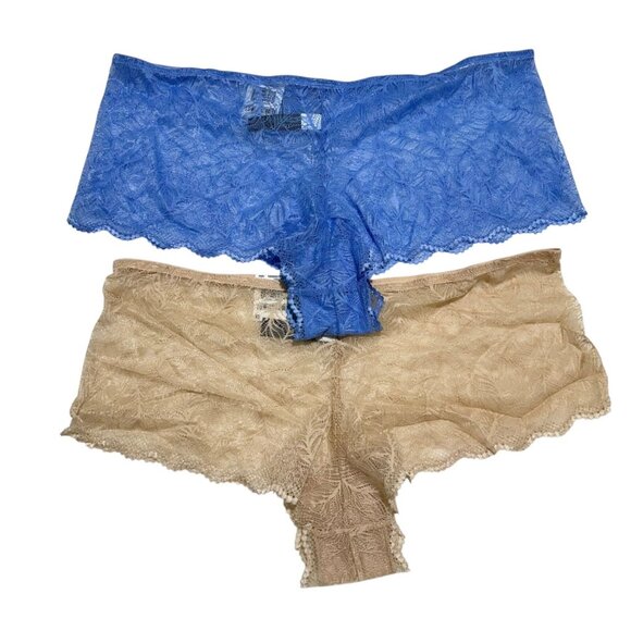 INC Intl Concepts Plus Size 1X Lace Boyshort Panties (2) Pair Frappe Blue NWT - Picture 6 of 6